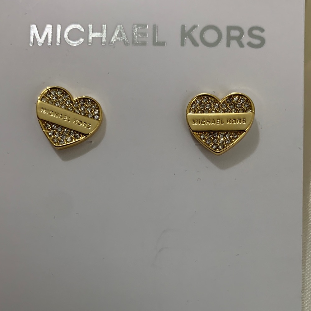 Michael Kors Gold Heart Stud Earrings